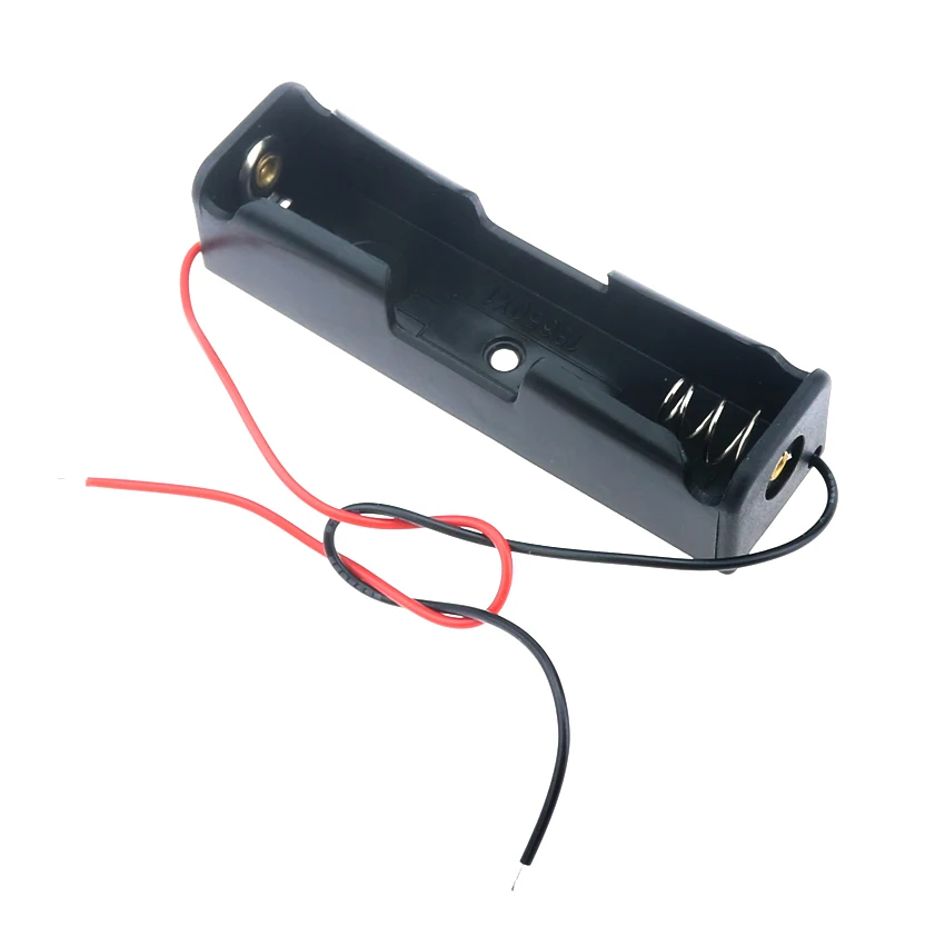 JCD 1pcs Black Plastic DIY Battery Storage Box Case Clip Holder Container 1X 2X 3X 4X 18650 Battery Holder With Wire Lead Pin