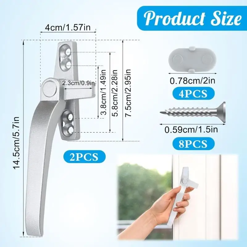 Upgraded Window Handle with Secures Grip Heat & Corrosion Resistant Smooth Handle Simple Installation for Household