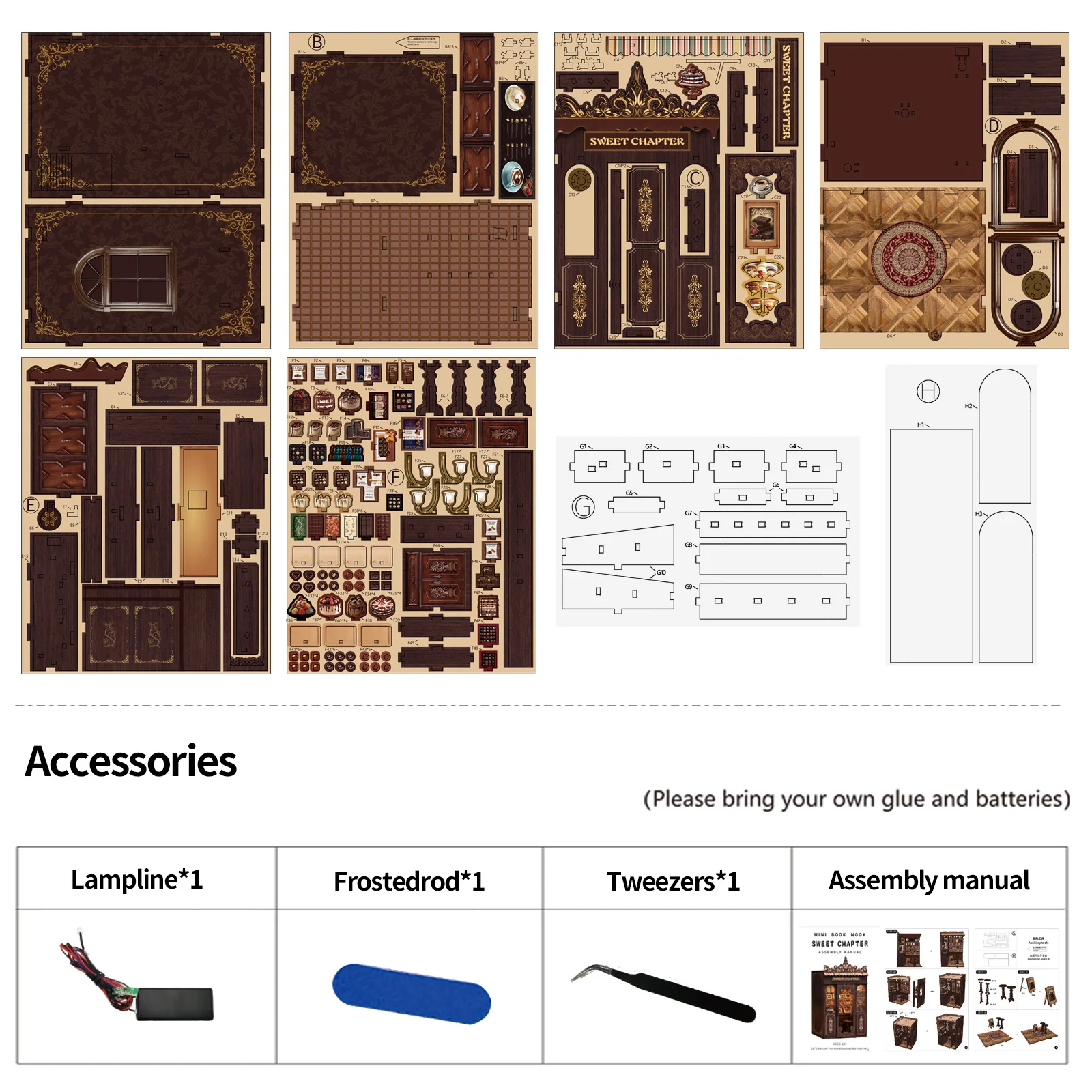 DIY كتاب الزاوية الحلو الفصل الحلوى متجر خشبي مصغر نموذج أطقم ثلاثية الأبعاد لغز Bookend رف الكتب ديكور هدية #6