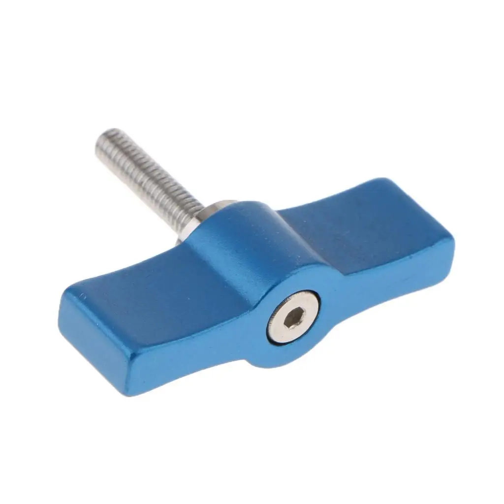 Aluminium T Typ Drehknopf Griff Verstellbare Rändelhebelschraube (Blau,