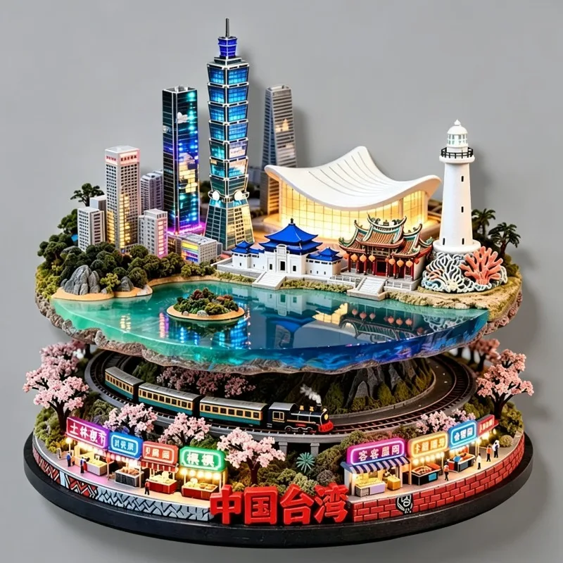

China Souvenirs Taiwan Fridge Magnets Metal Alloy Material Jinan Shanghai Shanxi Zhangjiajie Hangzhou Guilin Fridge Stickers