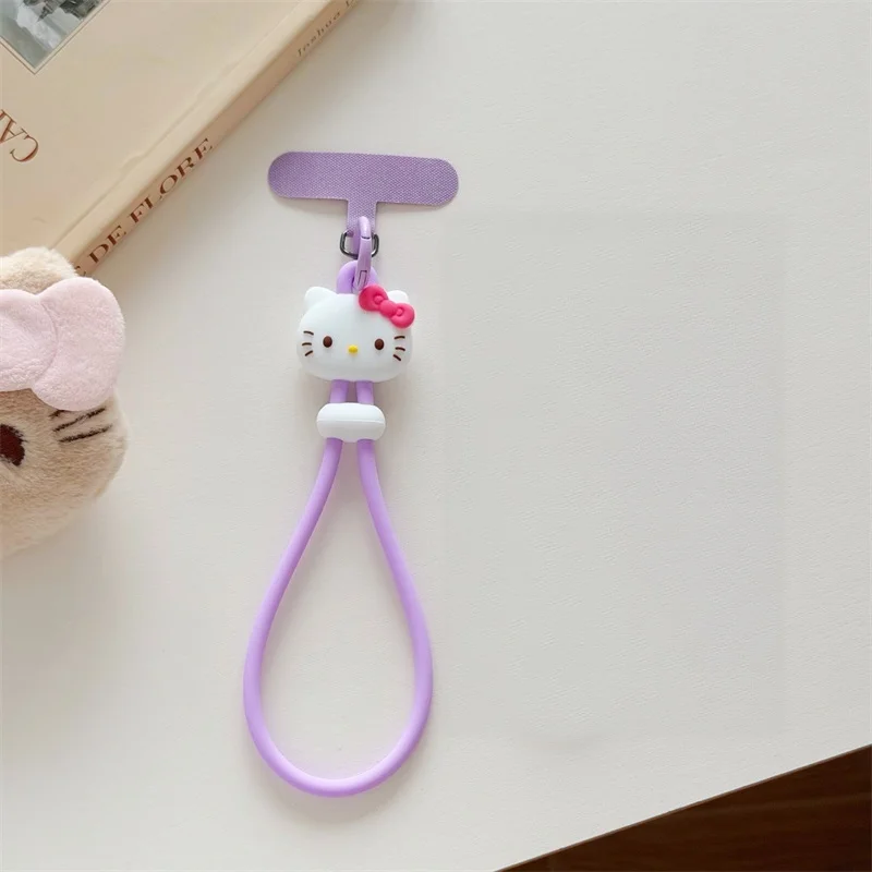 Niedlicher Cartoon Hello Kitty Handy-Handschlaufe aus Silikon, Anti-Verlust-Lanyard, Taschenanhänger für iPhone, Samsung und alle Handys – Detail 11