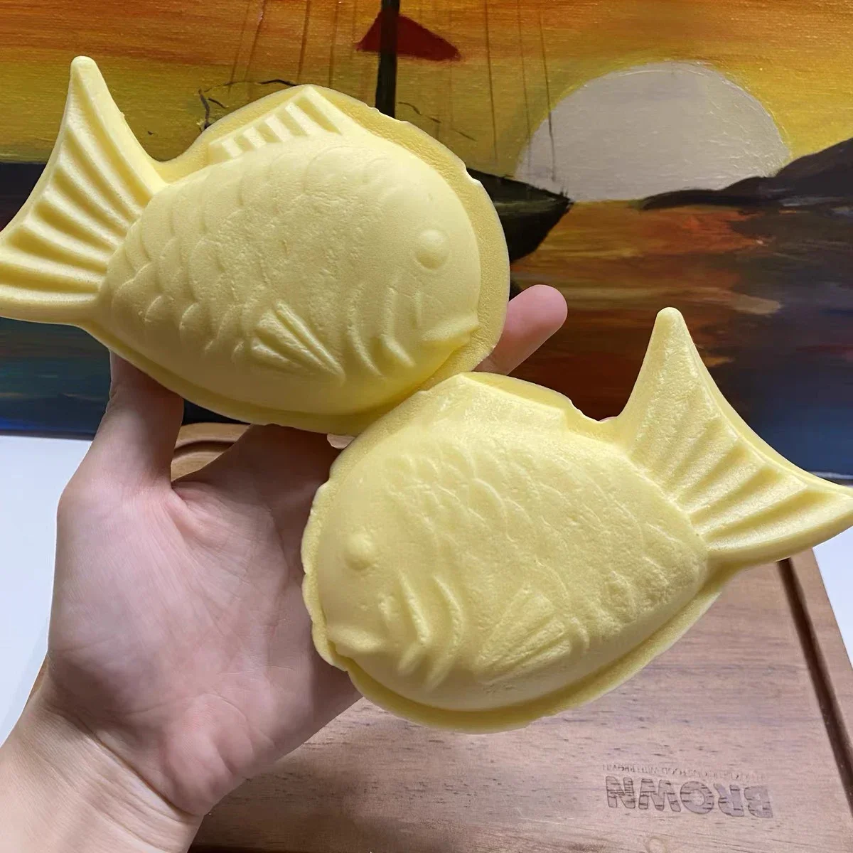 Squishy Toy Squeeze Toy lento aumento Taiyaki Bun Fidget Toy spremere il pane pasticceria antistress rilascio mano Relax regalo