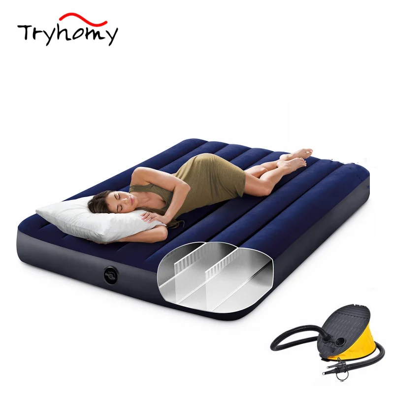 Tryhomy Double Sleeping Air Bed Inflatable Mat Outdoor Camping Mattress Adult Couple Light Portable Tent Moisture-Proof Beds New