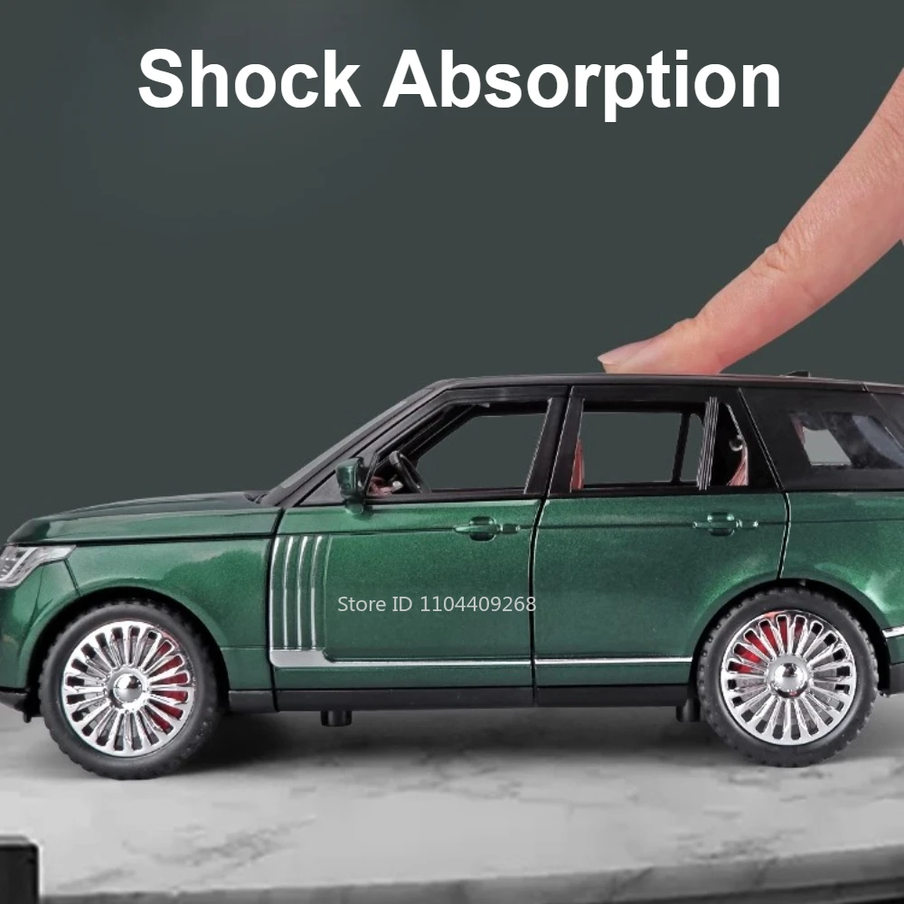 Land Rover Range Rover Defender 6x6, échelle 1:24, modèle de voiture, jouets en alliage moulé sous pression, Absorption des chocs, son et lumière, cadeau pour garçon