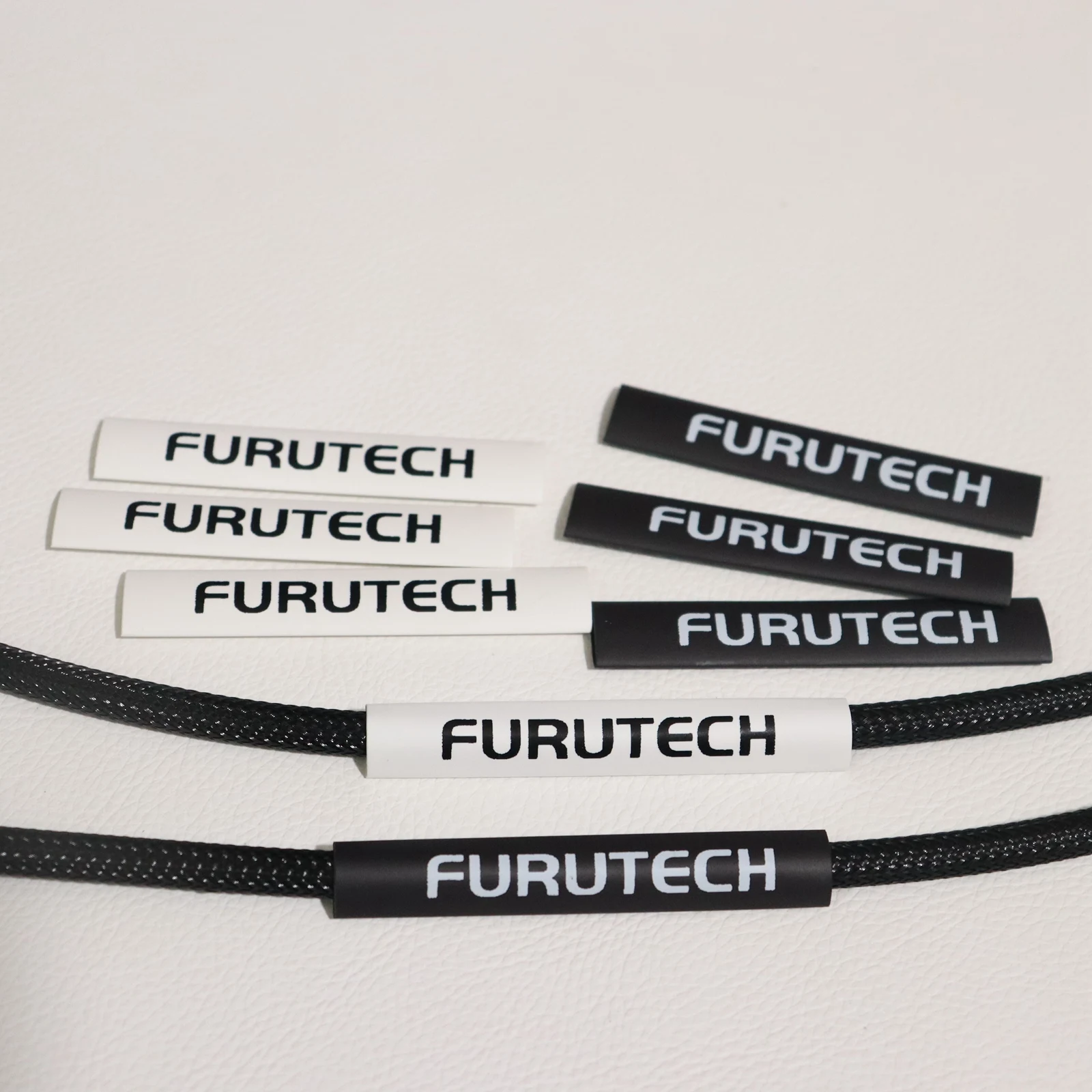 أنبوب انكماش حراري عازل بشعار Furutech-أبيض وأسود ، كابل صوت ذاتي الصنع ، أنبوب انكماش سلكي مكبر صوت ، قطر 5-14 ، عالي الجودة