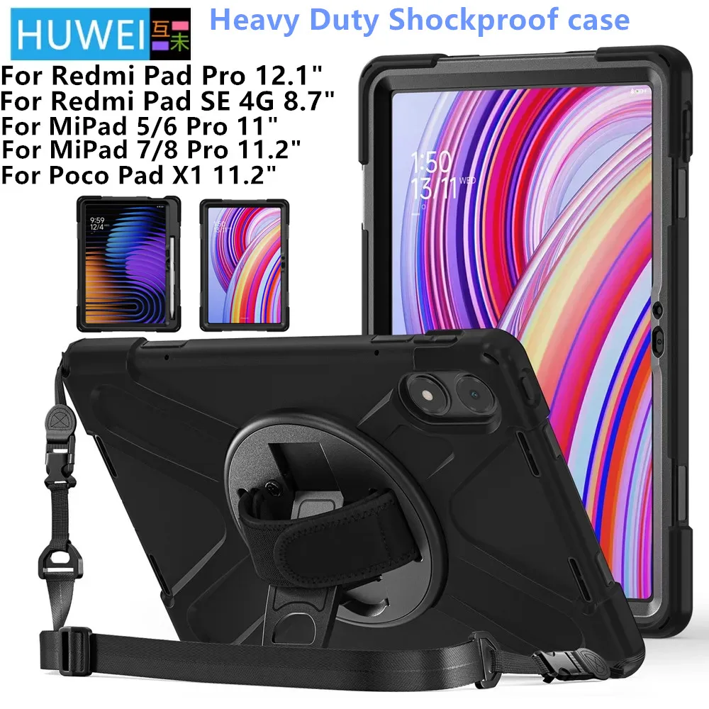 Étui pour Xiaomi Redmi Pad Pro 12.1 SE 8.7 pouces, housse antichoc pour Xiaomi Mi Pad 8 7 6 5 Pro 11 11.2 ", étuis pour tablette Poco Pad X1