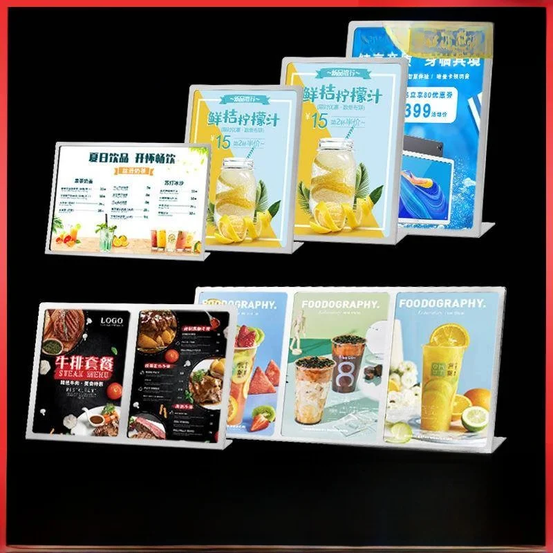 stainless-steel-a4-menu-price-display-board-t-type-l-type-stand-for-restaurant-dining-store-cross-border-daily-use