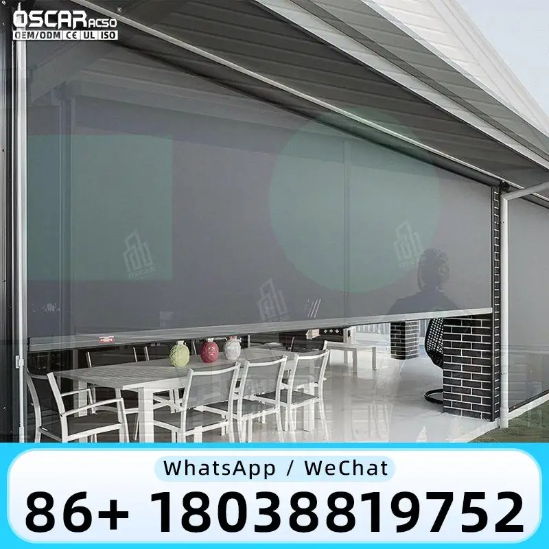 Custom Motorized Waterproof Roller Blinds for Balcony Outdoor Privacy Shades Rolling shutter