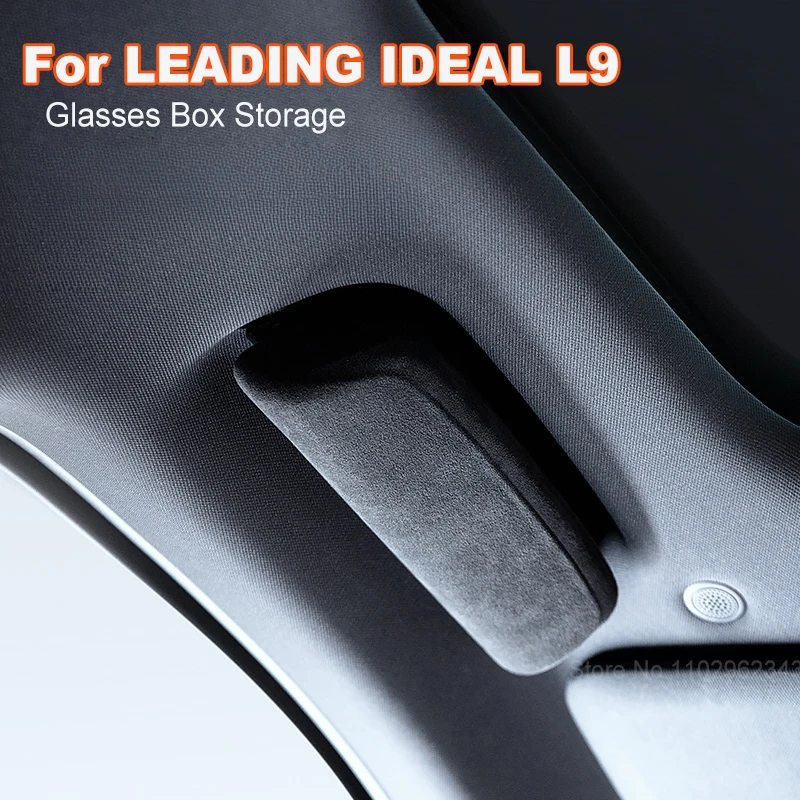 

for LEADING IDEAL L9 LiXiang L9 Car Interior ABS Alcantara Glasses Case with Handle Ring - Storage Organizer Accessories