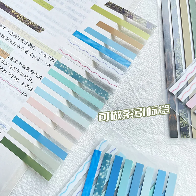 160 Sheets Memo Pad Transparent sticky notNotebook Cute Index Stickers Notes Books Bookmarks Kawaii Aesthetic Stationery Supplie
