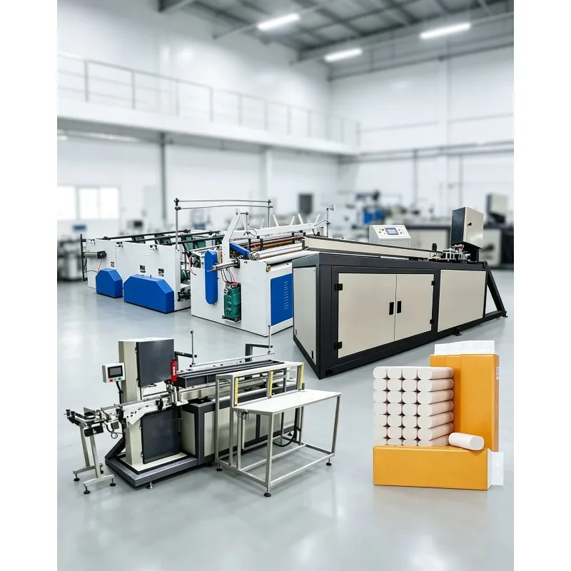 Bathroom Hotel Toilet Roll Production Line Household Kitchen Towel Roll Toilet Tissue Paper Rewinding Slitting Packing Machine