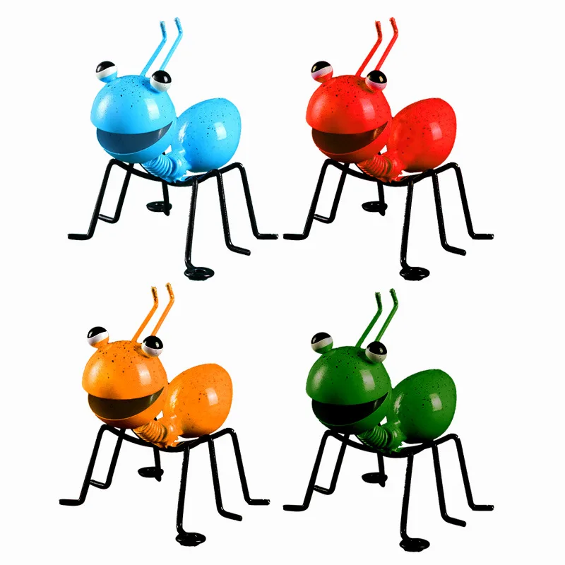 

Miniature Iron Ants Figurine Home Decoration Outdoors Wall-mounted Garden Lawn Potted Desktop Fun Decor Children's Day Gifts