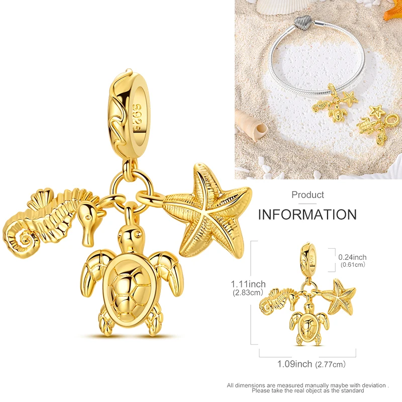 925 Sterling Silber Ozean-Tier-Charm-Perlen Wal Delfin Oktopus Meeresschildkröte Seepferdchen Krabbe Hummer DIY Armband Halskette Geschenk – Detail 29