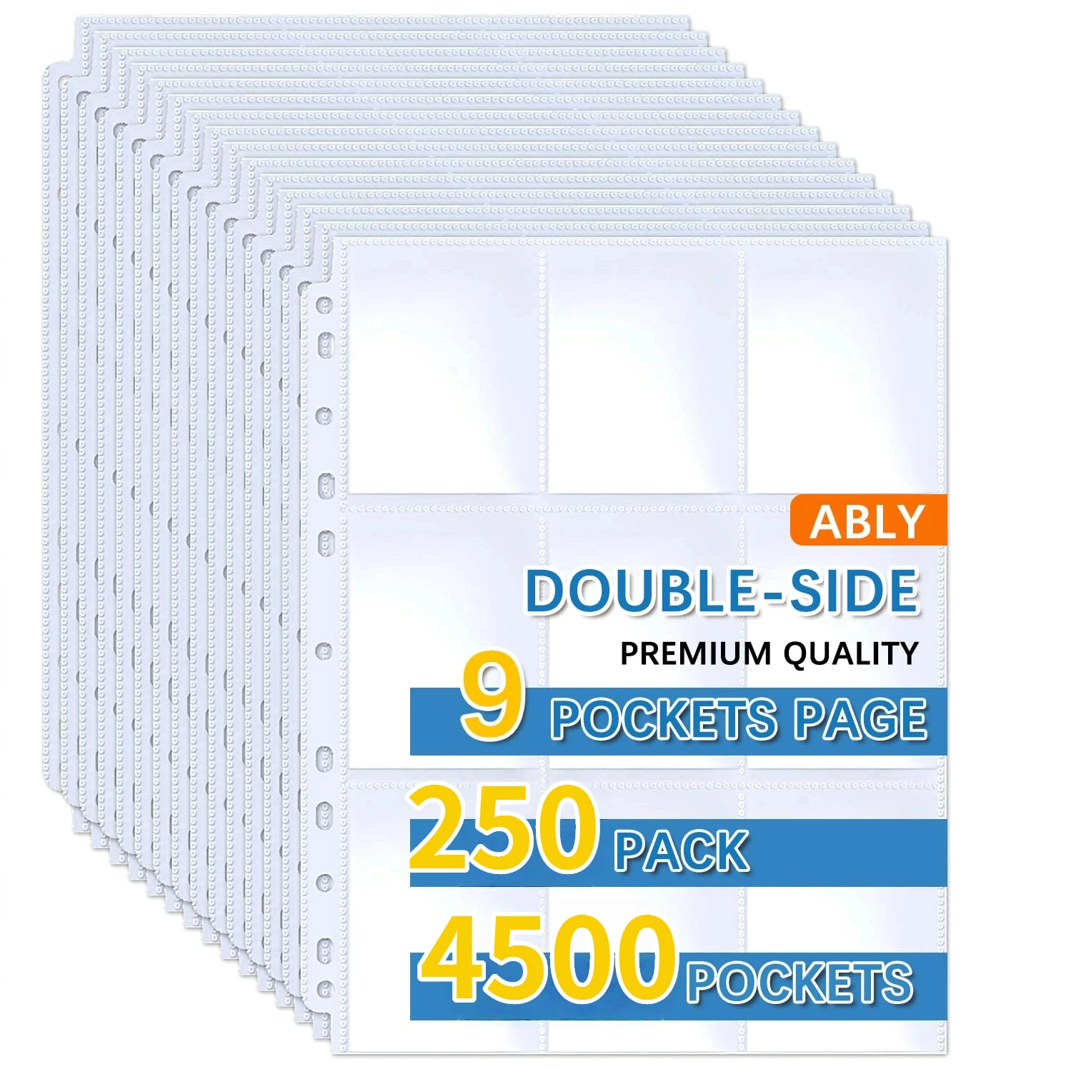 50-250 Pack 9-Pocket Paginabeschermers Kaarthoezen Dubbelzijdige Houder Binder Pagina's Album Geschikt voor YuGiOh MTG Game Sportkaarten