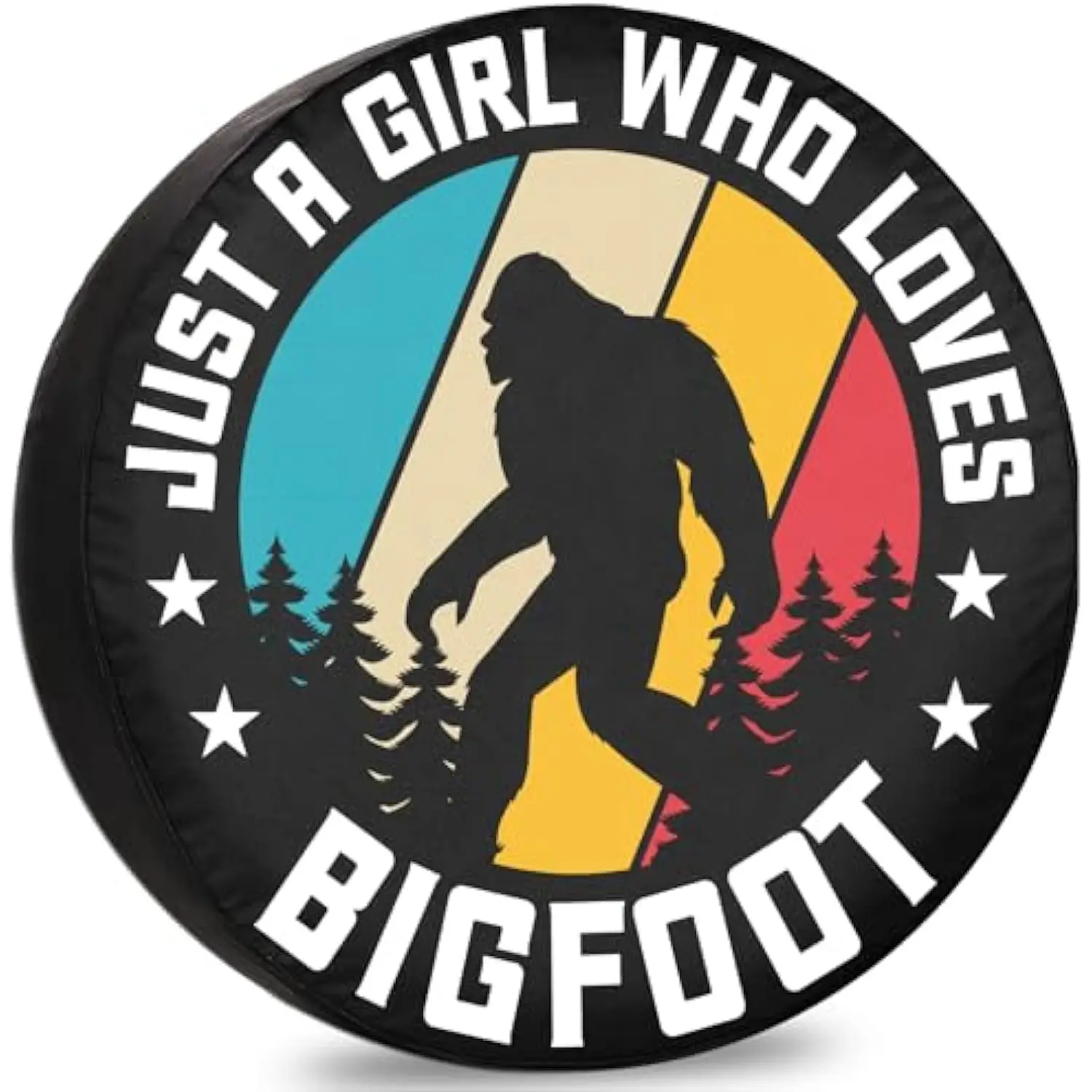 

Just A Girl Who Loves Bigfoot Tire Cover Durable Vinyl Spare Wheel Protector for RV SUV Camper Trailer