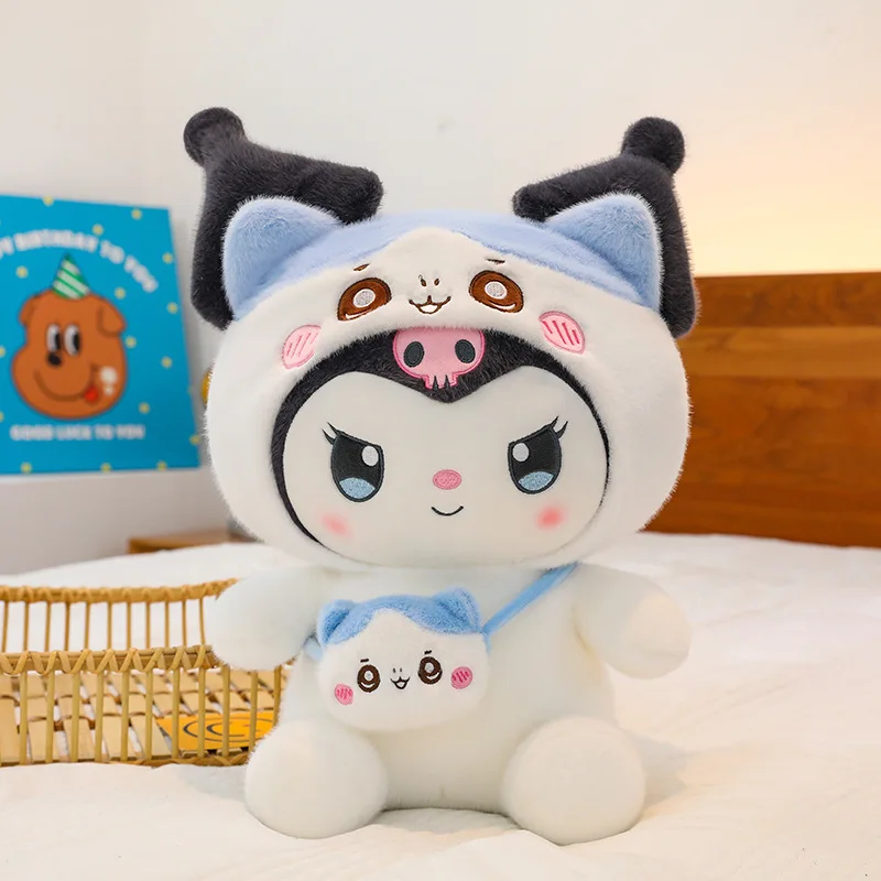 40CM Sanrio Pluche Gevulde Pop Leuke Rugzak Kuromi Pluche Kussen Kinderdoek Pop Verjaardagscadeau Kawaii Kamer Decoratie