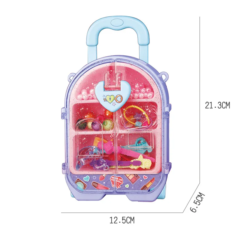 Children's Simulation Backpack Jewelry Box Toys Girls Handmade DIY Beaded Bracelets Necklaces Rings Jewelry Dress Up Toys Gifts