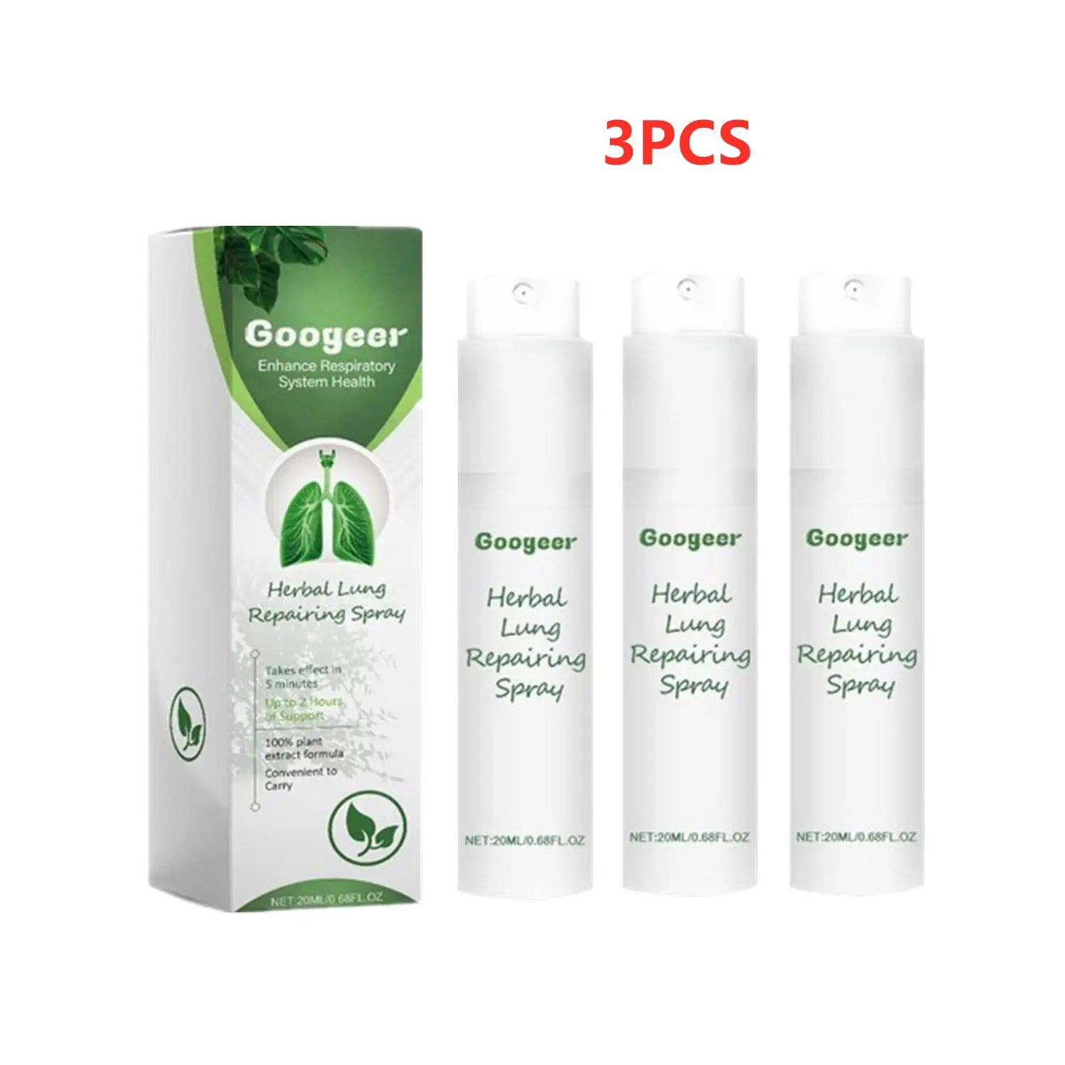 

3PCS Natural 20ml Lung Cleaning Spray Safe Lung Detoxification Herbal Cleaning Spray Care Medical Traditional Repair Nasal Spray