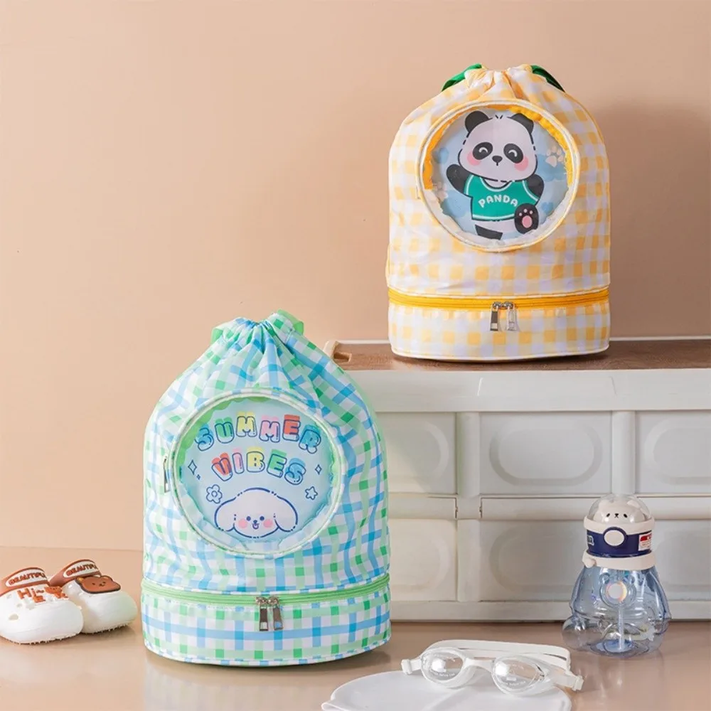 Waterproof Children's Swimming Bag Shoe Compartment Beam Mouth Beach Bag Cartoon Dry Wet Separation Swimm Storage Bag