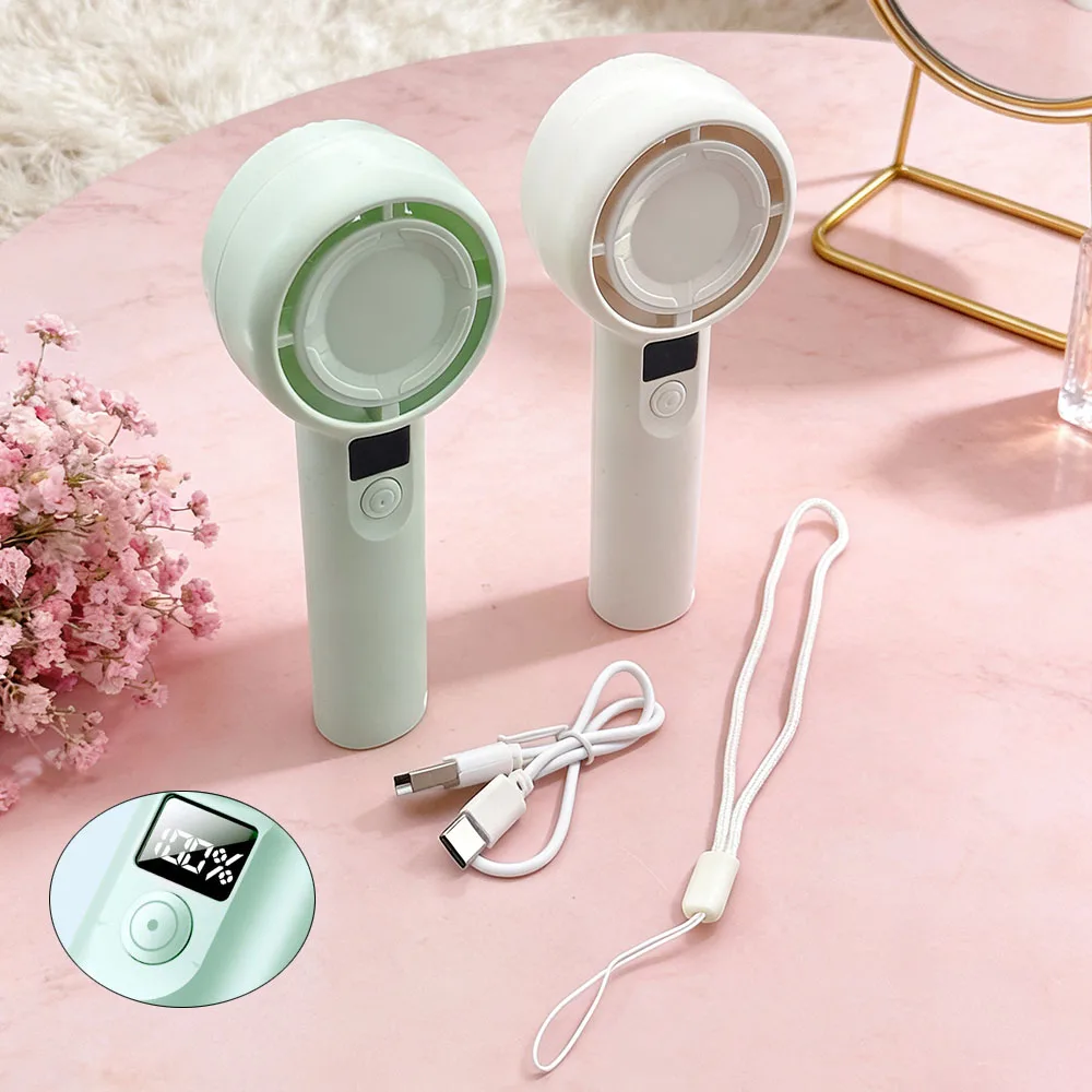 1200mAh Turbo Handheld Fan, Portable Mini Blaster Fan with Strong Airflow,Rechargeable for Outdoor Use and Desktop for Students