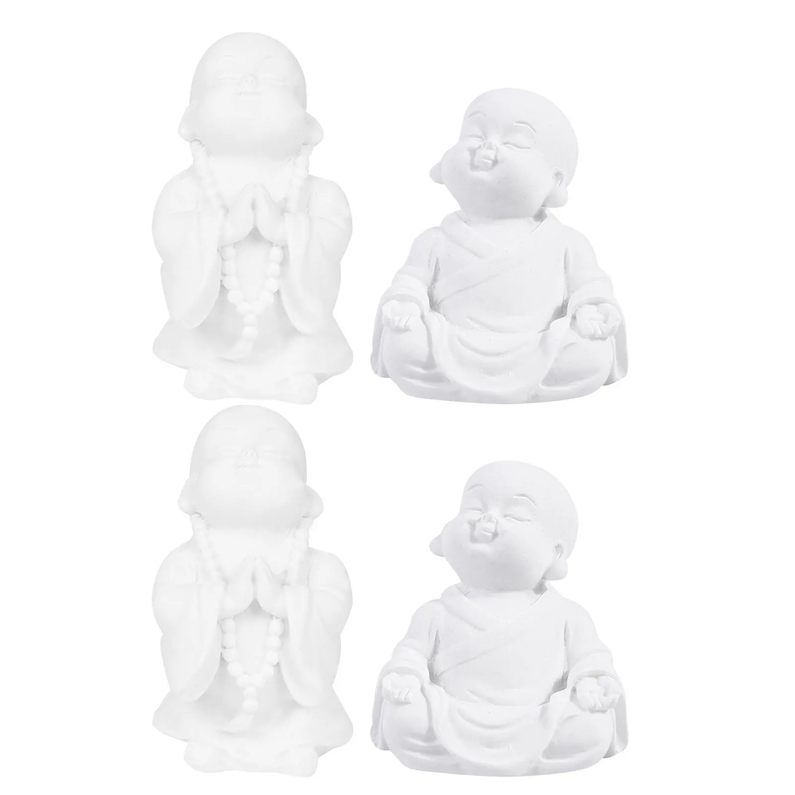 

4Pcs Zen Buddha Statue Resin Decorations Desktop Aquarium Sculpture Meditating Buddha Ornaments Fish Tank Accessories Feng Shui