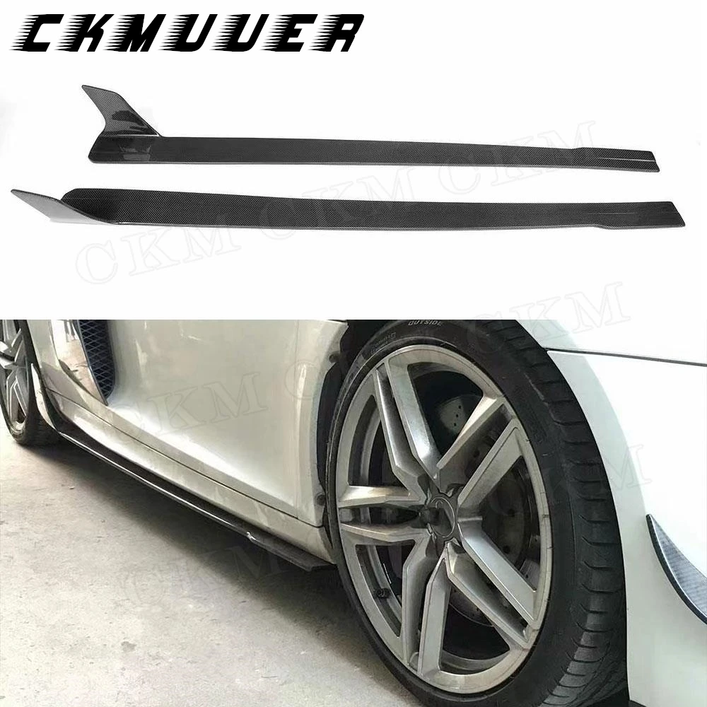 

CKMUUER Carbon Fiber Material Car Side Skirts Bumper Guard Accessories For Audi R8 2008-2015 Side Skirt Rocker Panel