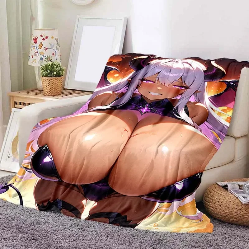 بطانية أنيمي الفن رمي للفتيات ، خفيفة الوزن ، مريحة ، لينة ، تنفس ، الفراش ، السفر ، كاواي ، مثير