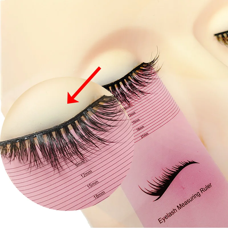 20 pezzi di misurazione della lunghezza delle ciglia morbida righello 3-21mm strumento di crescita dell'estensione delle ciglia per accessori per il trucco di bellezza