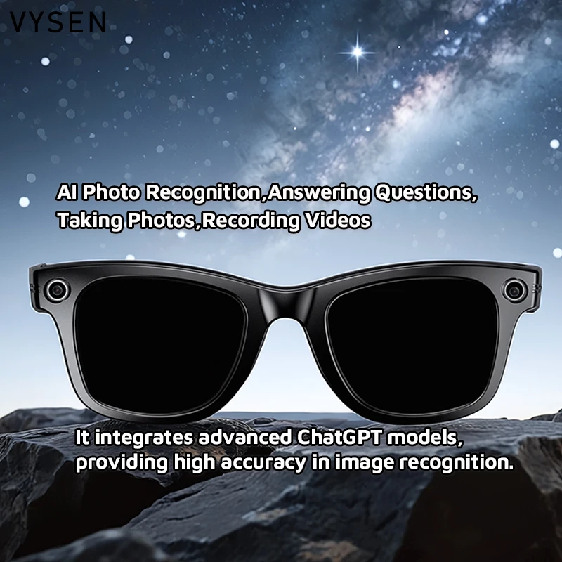 

AI Translation Smart Glasses Bluetooth Sunglasses Men Video Recording Touch Wireless Call Headphones Sports IP65 UV400 Anti-blue