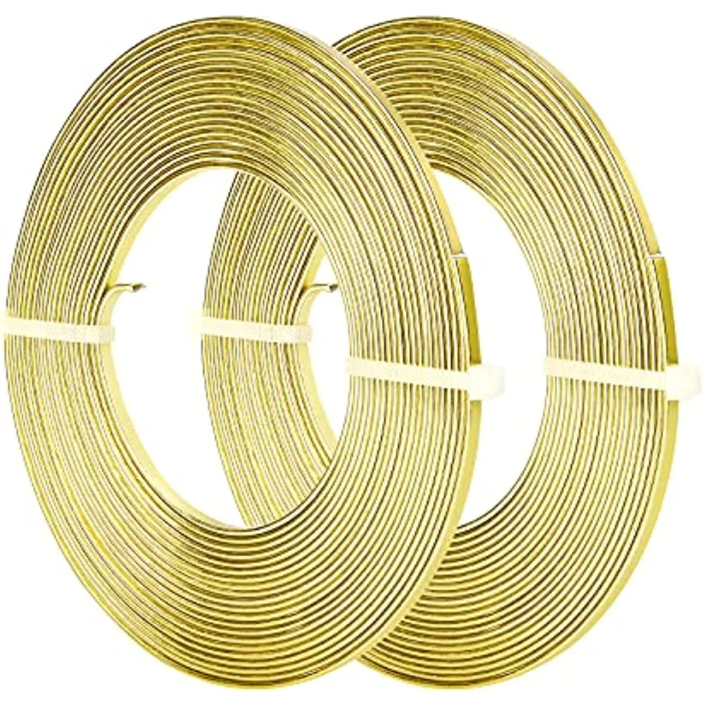 

2 Rolls 32 Feet Flat Aluminum Wire 3mm Wide Jewelry Craft Wire Bezel Wire 18 Gauge for Sculpting, Armature, Jewelry Making