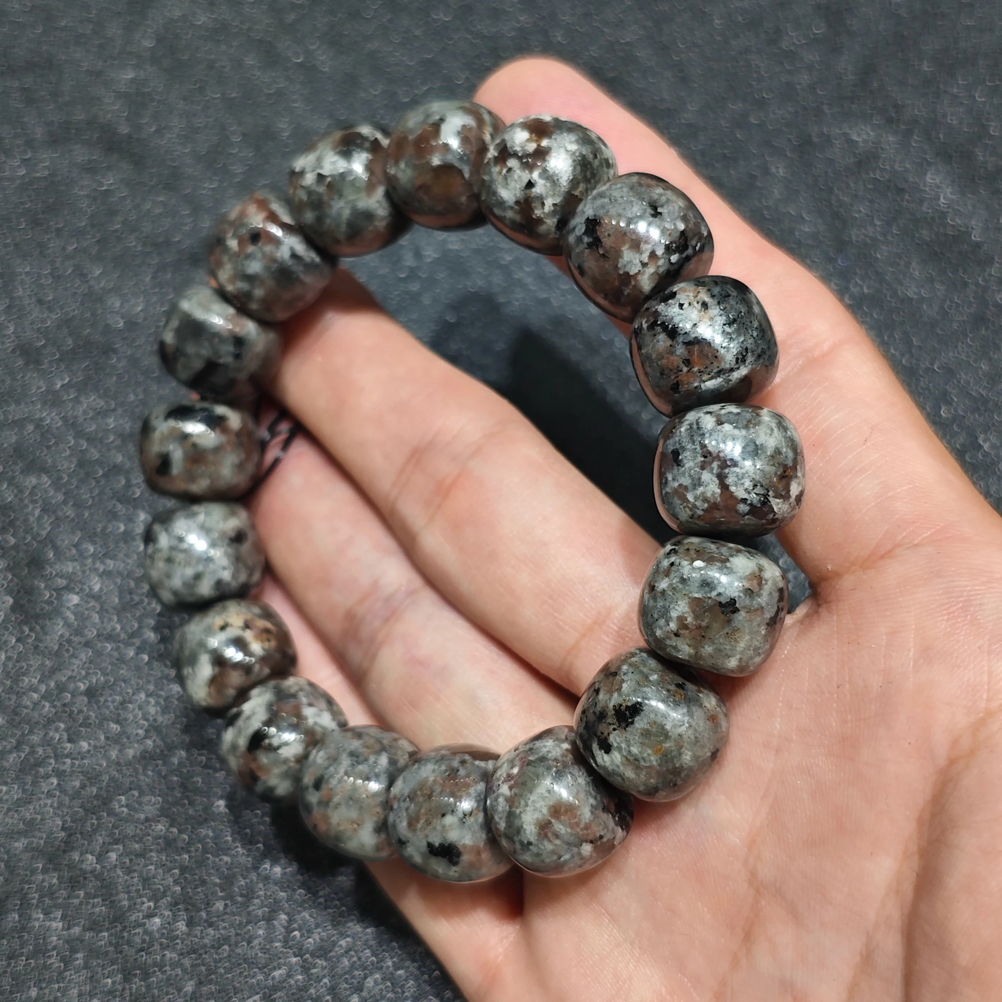 Natural Yooperlite Bracelet Gemstone Flame Stone Barrel Beads UV Fluorescent Ember Crystal Jewelry Present Supply 1 Piece