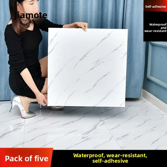 Self-Adhesive Marble Floor Mat Thickened Waterproof Wear-Resistant Bathroom Kitchen Living Room Bedroom Tile Ground Sticker