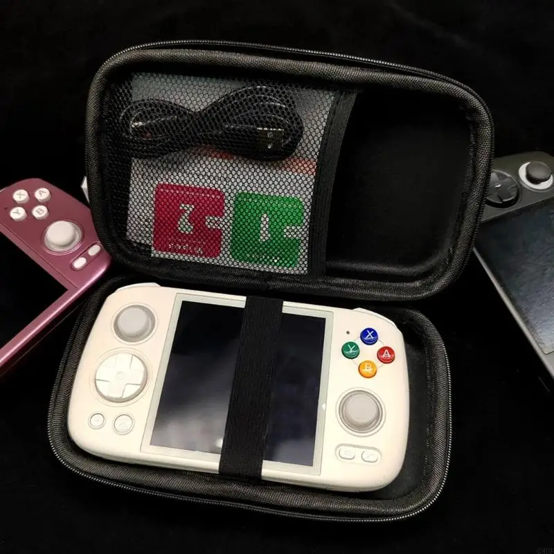 G8DF Handheld Game Console EVA Bag Scratchproof Storage Box for RG406H Protector Case with Pocket Travel Carrying