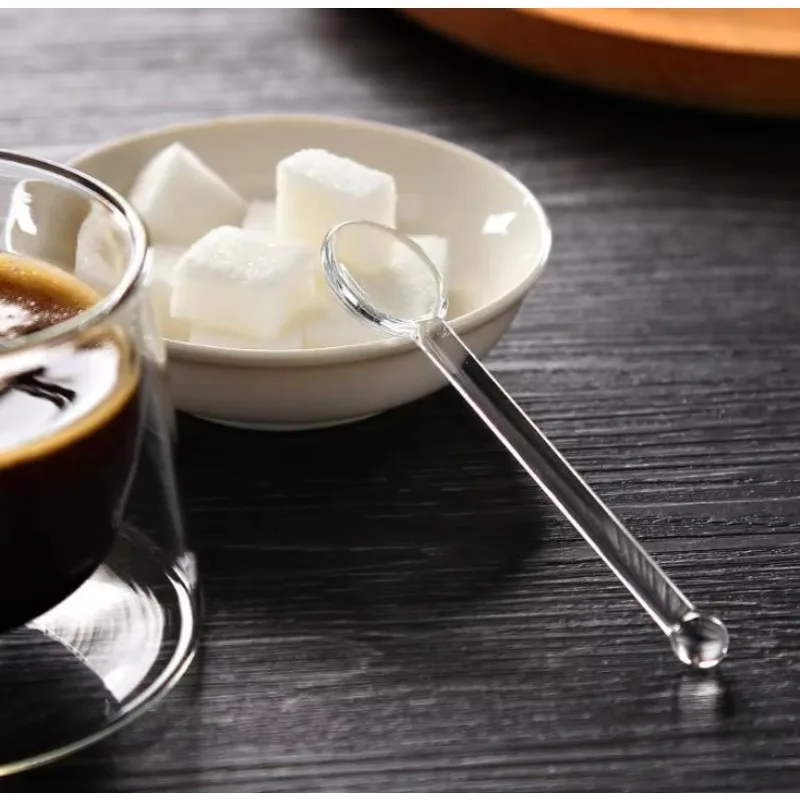 Clear Glass Stirring Coffee Spoon Dinnerware Eco-friendly Tableware Set for Kitchen Home Furnishing Necessity