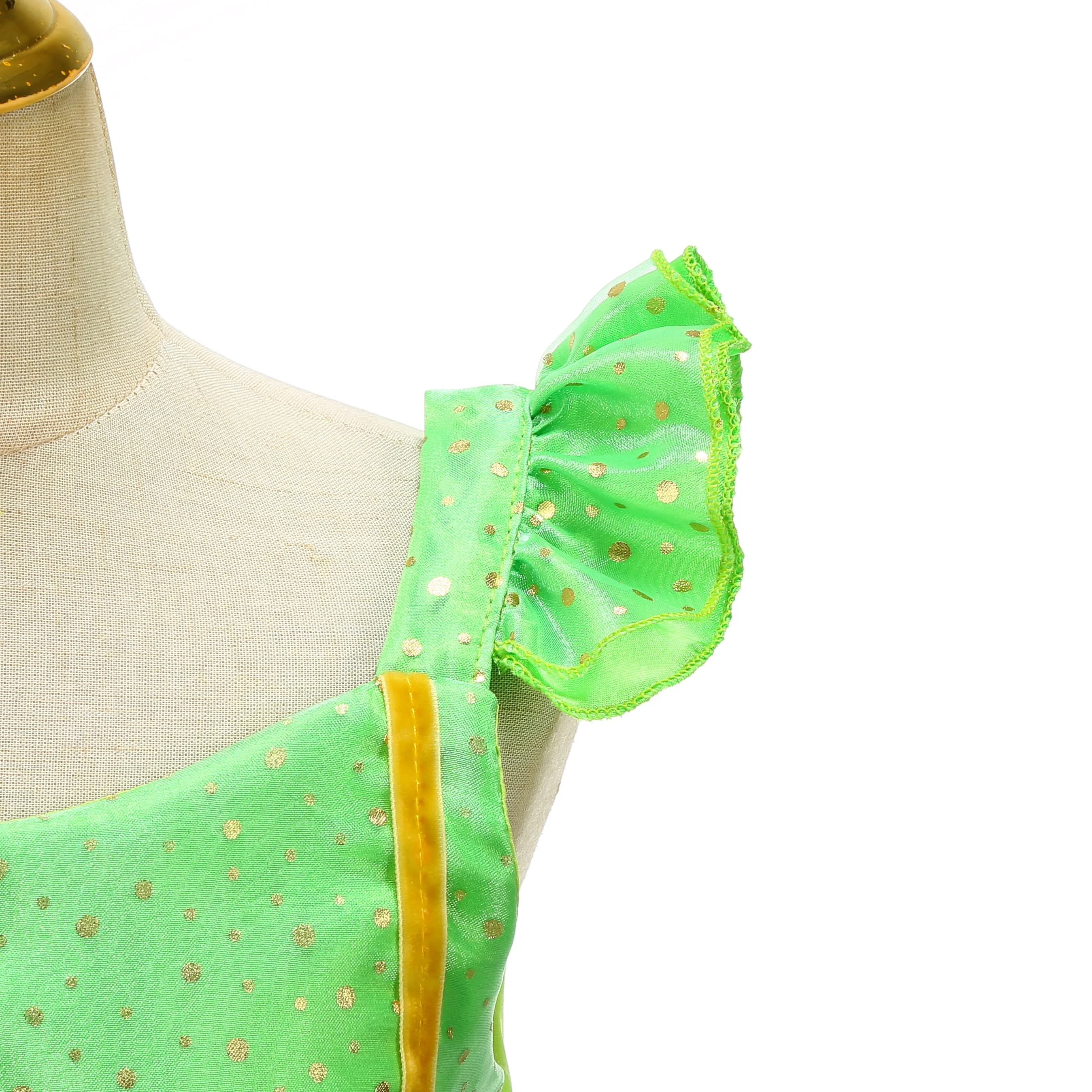 Kinder-Waldelfen-Cosplay-Kleid, glitzernder Blattrock mit Blumenornament für Feiertagsaufführungen, Themenparty, Verkleidung – Detail 7