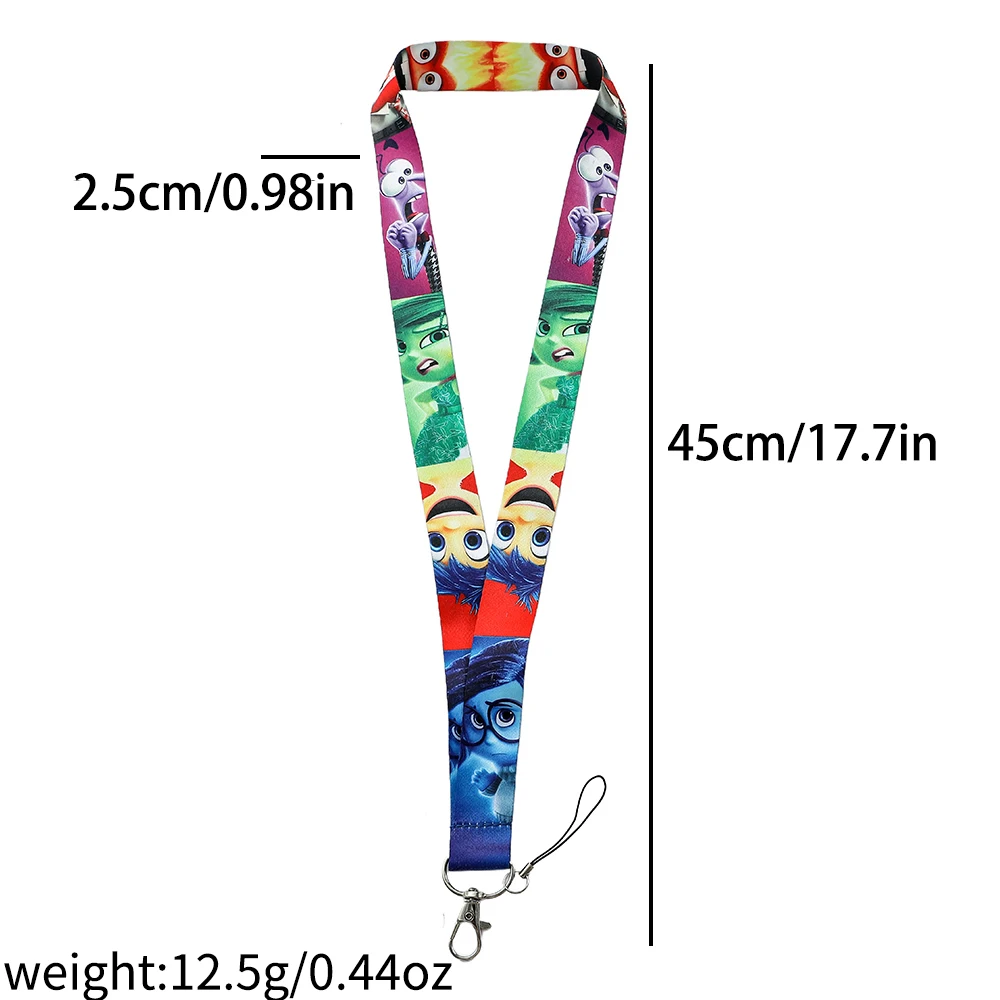 Disney Inside Out 2 Lanyard Neck Strap Keychain for Pendant Key ID Badge Holder Key Rings Cord Hang Rope Lariat Accessories