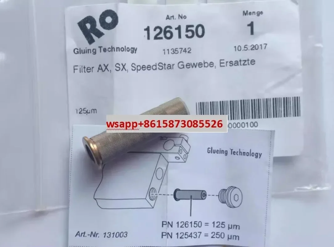 

126150 filter mesh Lebed hot melt adhesive machine spray valve nozzle solenoid valve