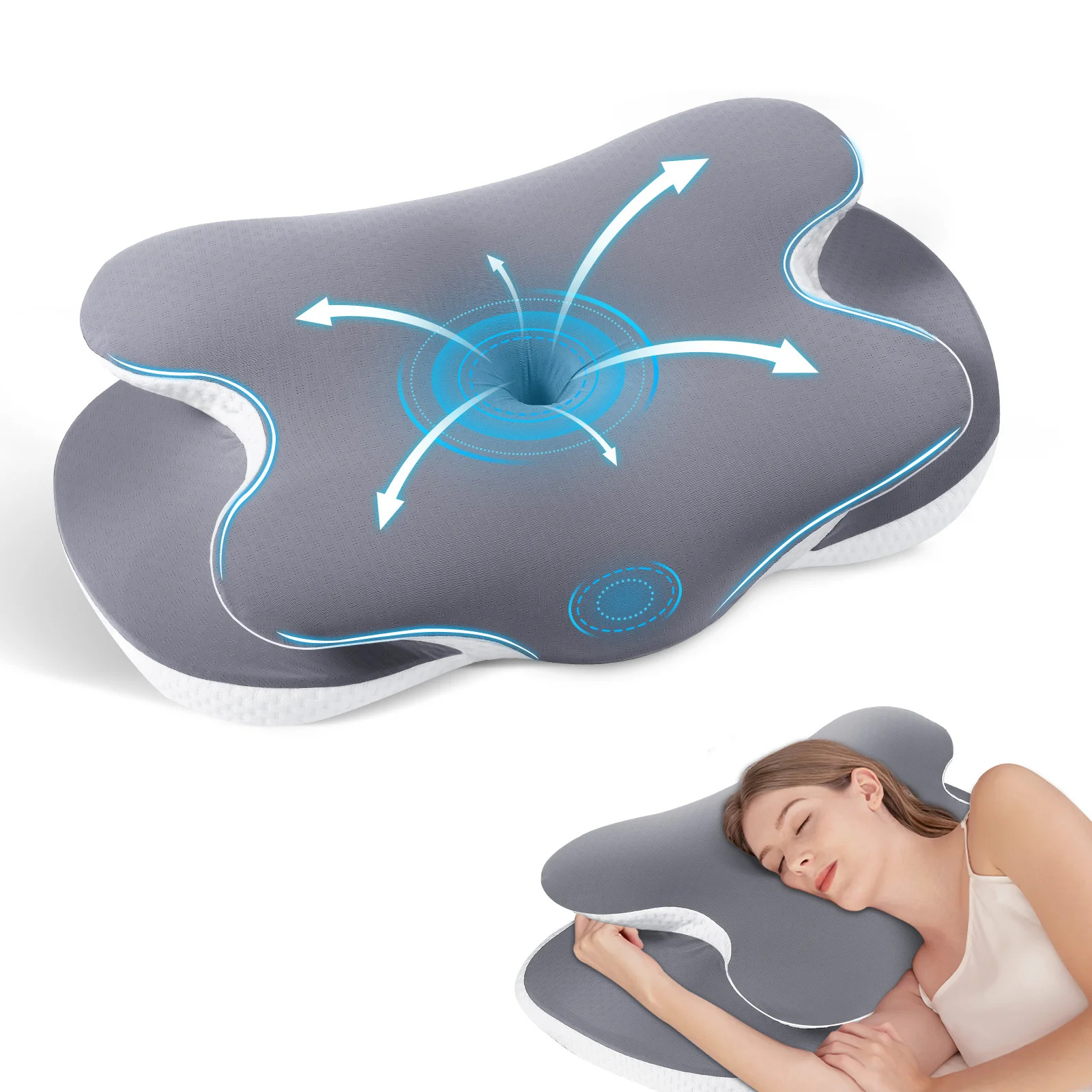 

Подушка для шеи и шеи, плеч, подушка из пены с эффектом памяти, мягкий шелковый чехол, эргономичная ортопедическая подушка для поддержки шеи, подарок