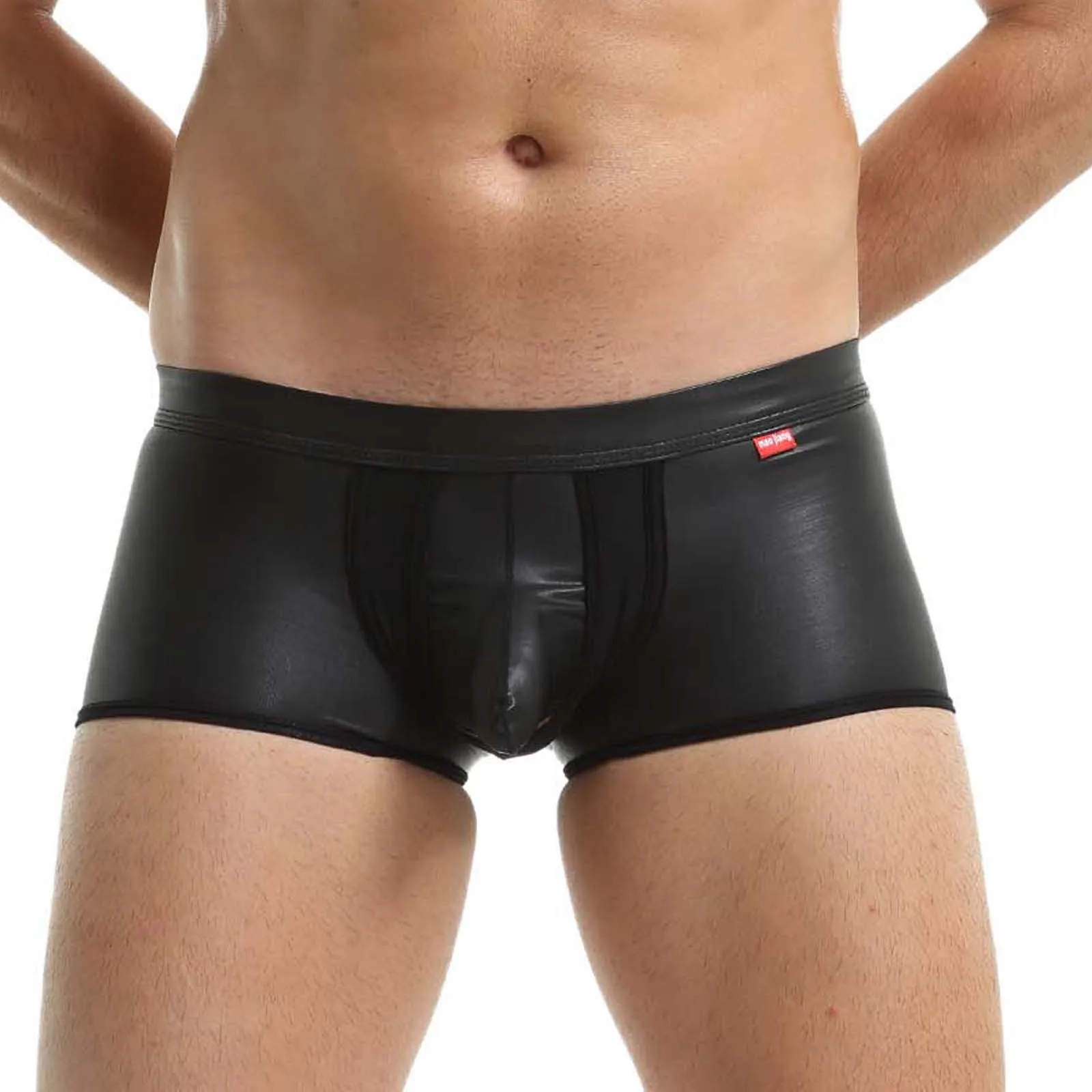 

Mens Underwear 2xl Male Casual Solid Mesh Imitation Leather Underwear Pant Knickers Men's Tight Underwear