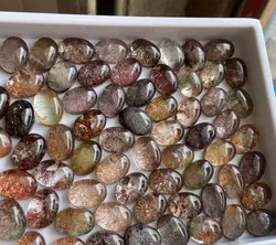 Wholesale 10pcs/pack Natural Ghost Crystal Quartz Bead Cabochon 10x13mm 11x14mm 13x18mm Gemstone Jewelry Ring Face