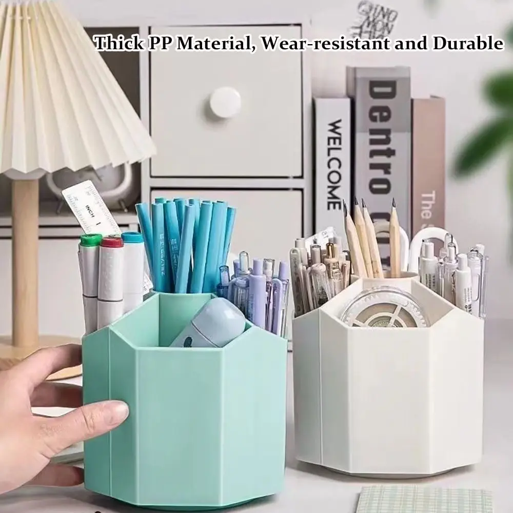 Trendy Multi-function Pen Holder 360 Degrees Rotating Large Makeup Brush Multi-cell Brush Pot
