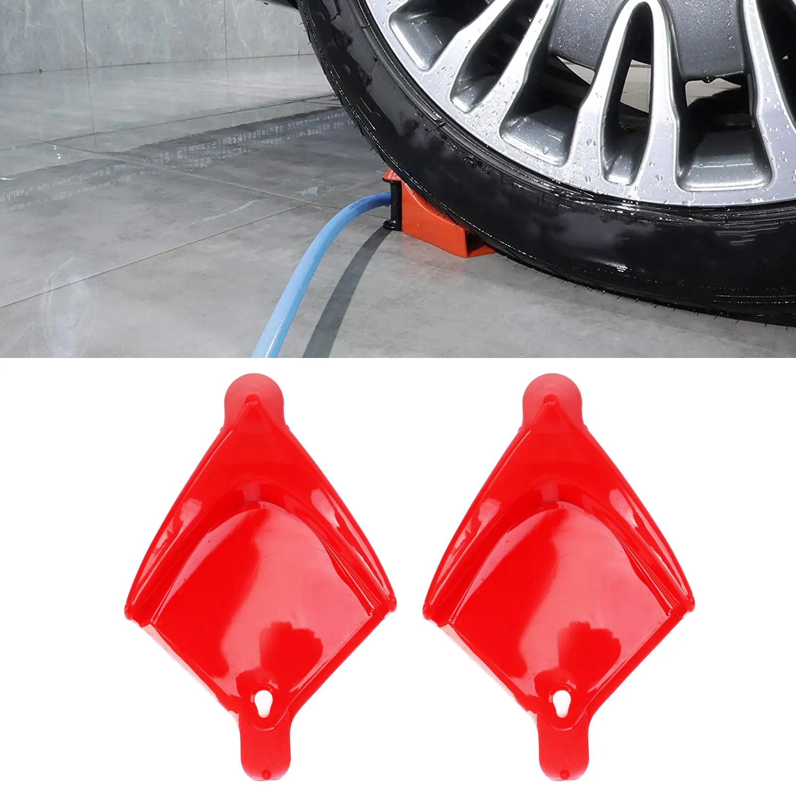 2Pcs Car Wheel Chock Detailing Washing Tool Tire Inserts Portable Practical Wheel Winder Car Truck Wheel Tire Chock Stop Block