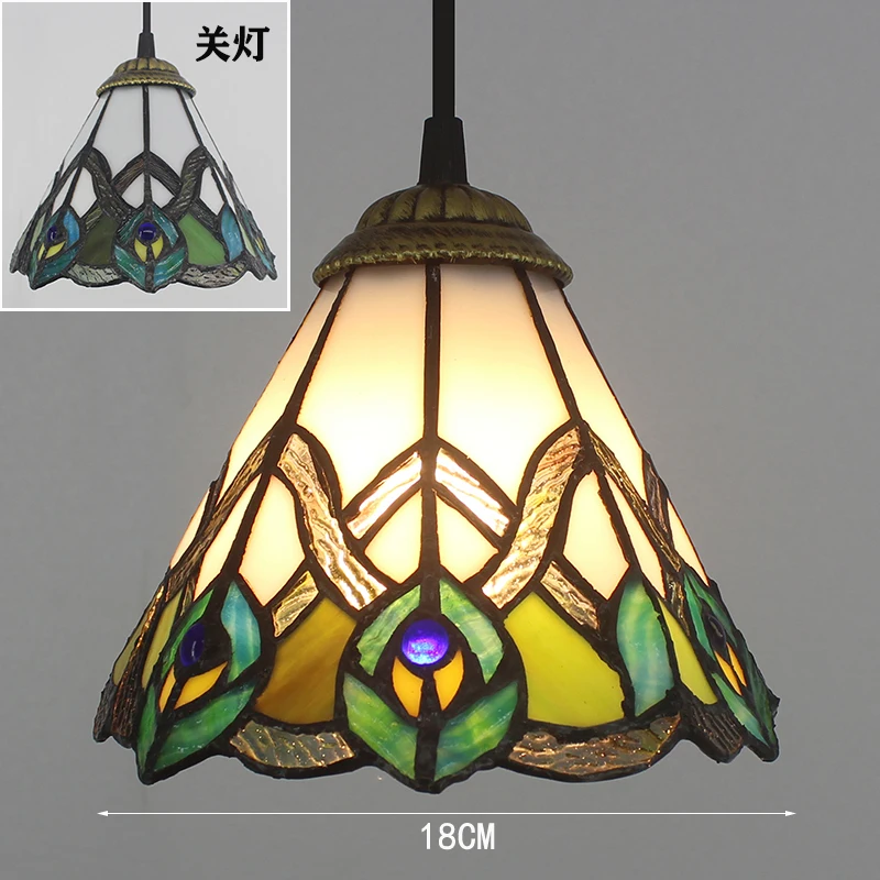 Vintage Stained Glass Pendant Lights Tiffany Mediterranean Turkish Mosaic Hanging Lamp for Kitchen Living Room Bar Home Decor