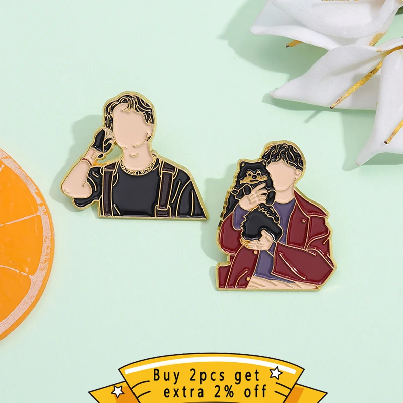 Cartoon Anime Boy Character Enamel Pin Classic Film And Television Anime Boy Cat Brooch Backpack Lapel Badge Jewelry Accessories view 2