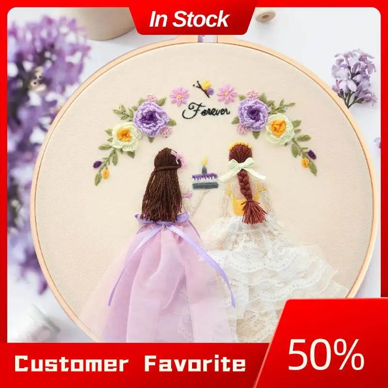 AT03 أفضل 4 عبوات من أدوات التطريز للبالغين مجموعات التطريز DIY للمبتدئين طقم تطريز يدوي مع أنماط (زفاف) سهلة Inst