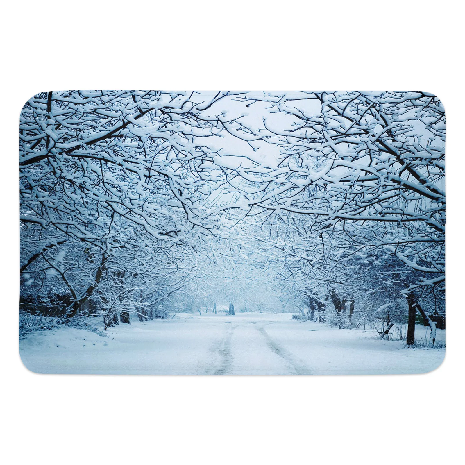 Winter Forest Birch Trees Snow Entrance Doormat Kitchen Mat Carpet Living Room Welcome Home Hallway Rugs Bathroom Door Mats