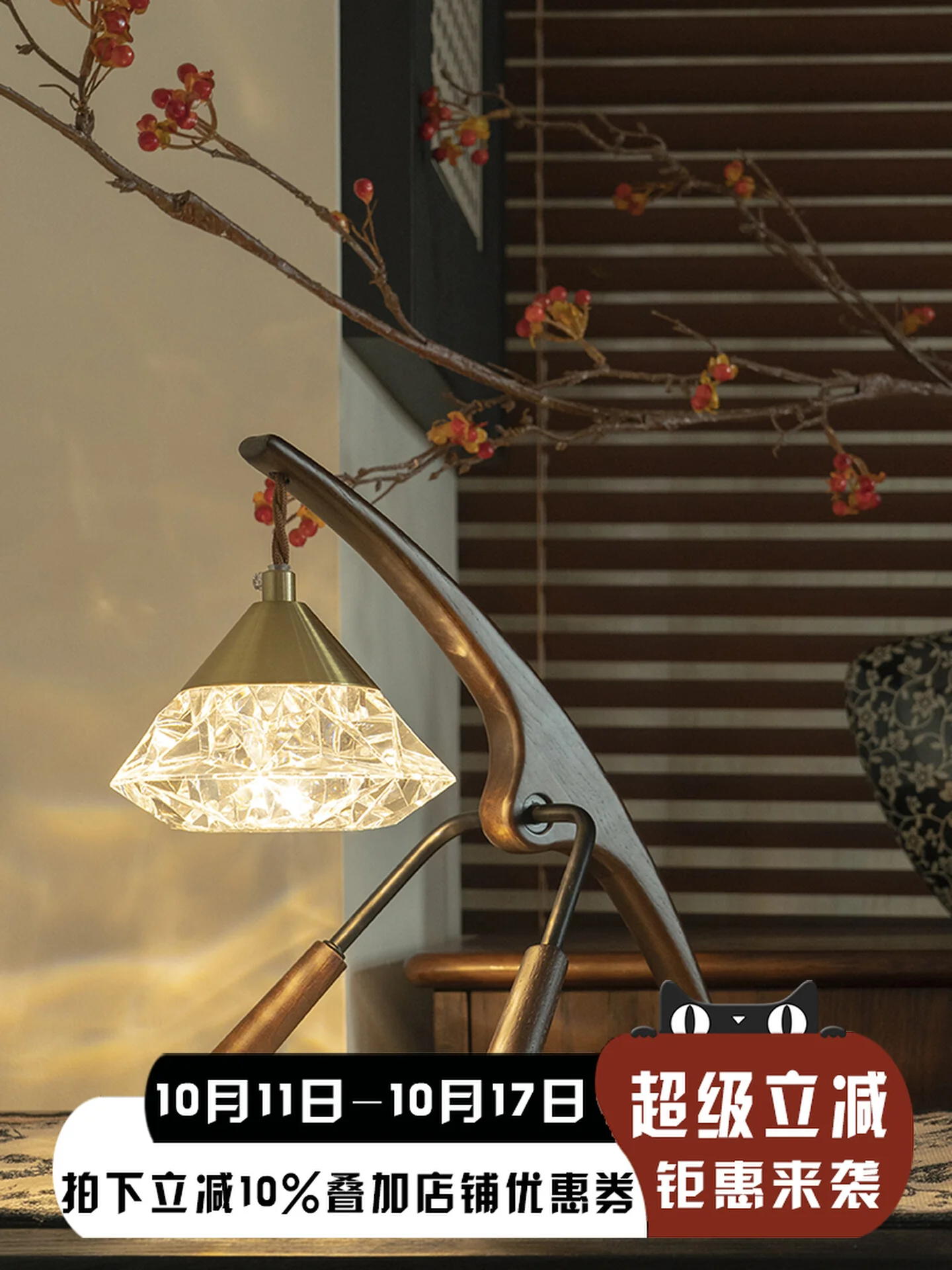 Bedside table lamp medium antique retro high-end feeling bedroom living room atmosphere light French romantic desk lamp