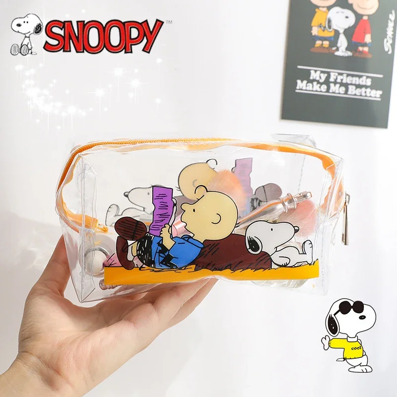 Snoopy Cartoon Makeup Bag Women Necessary Cosmetic Bag Transparent Travel Outdoor Girl Organizer Fashion Small Toiletry Pouch