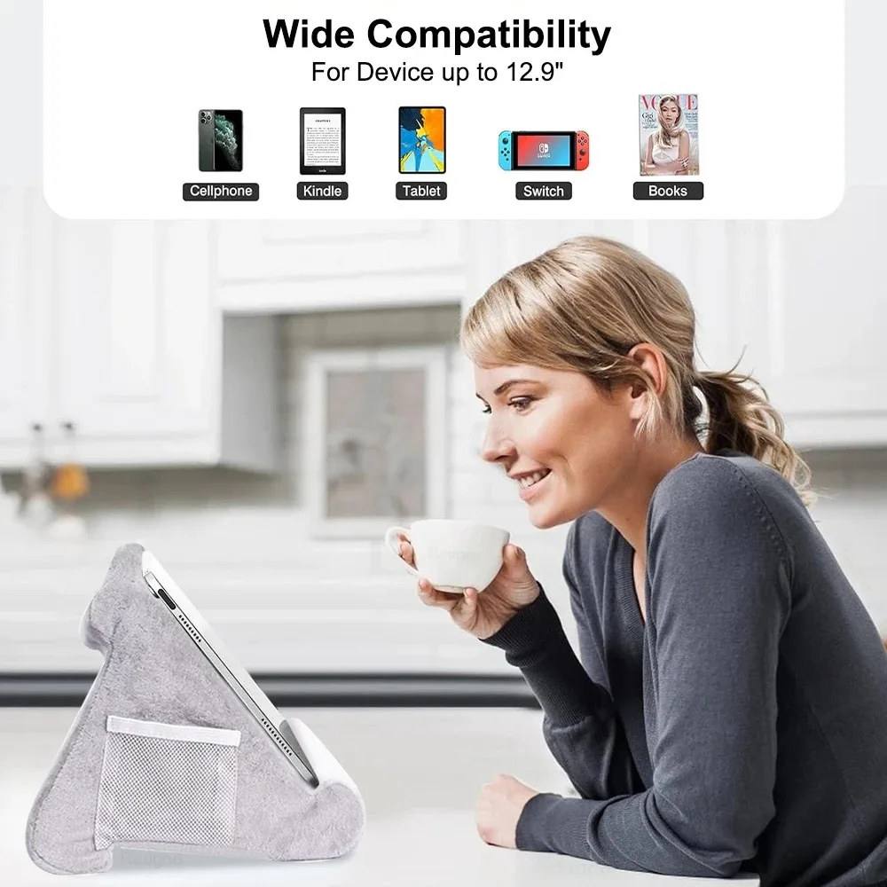 Tablet Holder For iPad Samsung Huawei Xiaomi Pad Kindle Stand For Phone Books Reading Pillow Holder Tablet Desk Support Bracket
